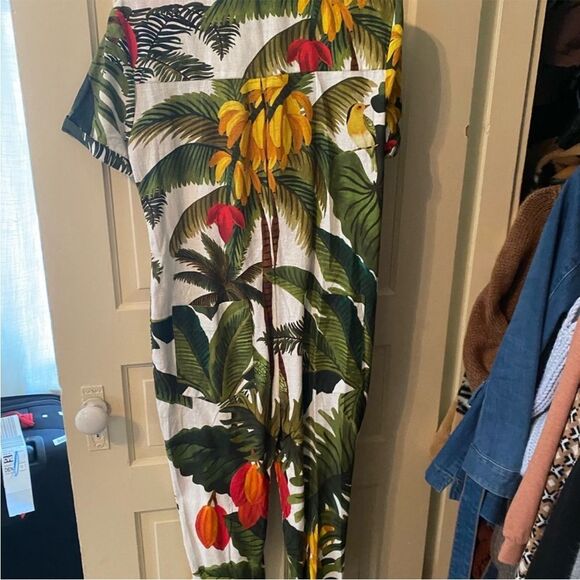 Farm Rio white cocoa forest jumpsuit size M - Picture 5 of 9